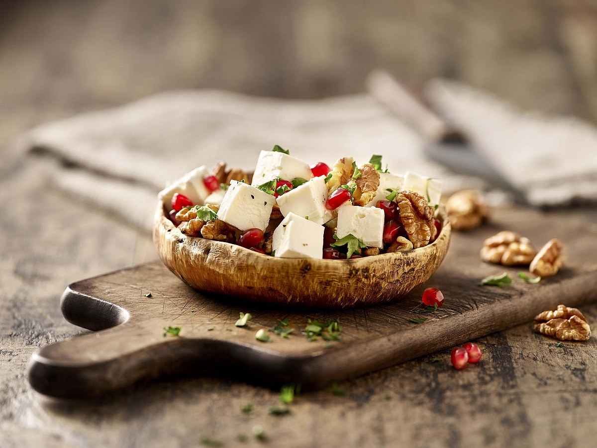 Gefüllter Portobello-Pilz mit Feta &amp; Granatapfelkernen | BORA